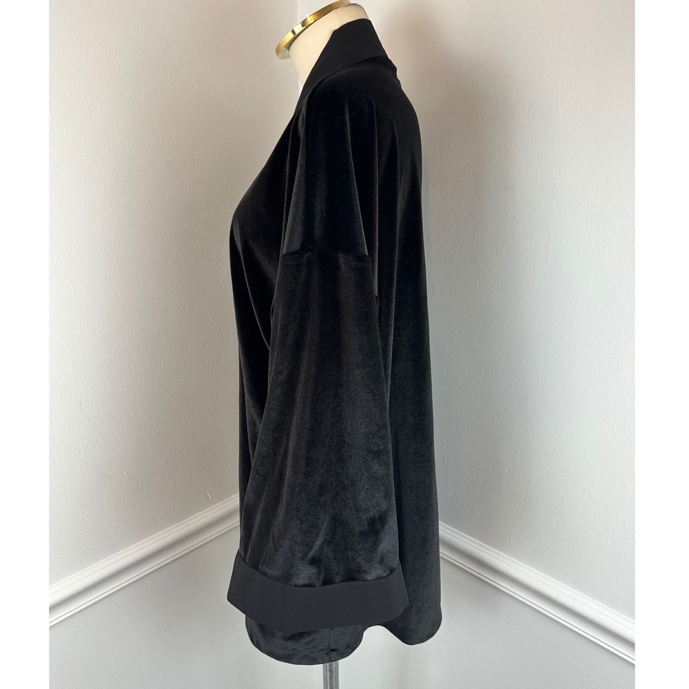 ANN TAYLOR Black Velvet Open Front Kimono Cardigan NWT | M/L - Picture 4 of 12